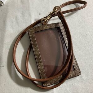 Coach Brown and Tan ID Holder